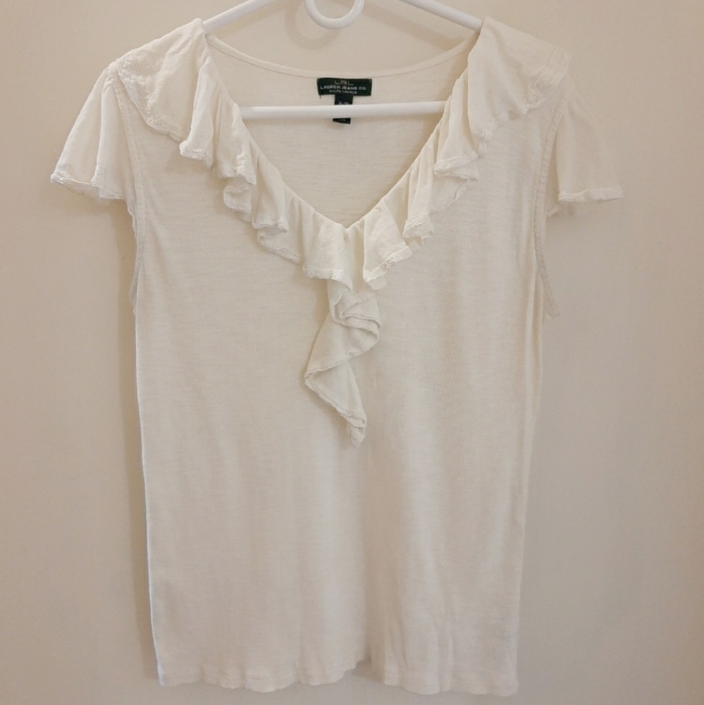 Ralph Lauren short sleeve ruffle top